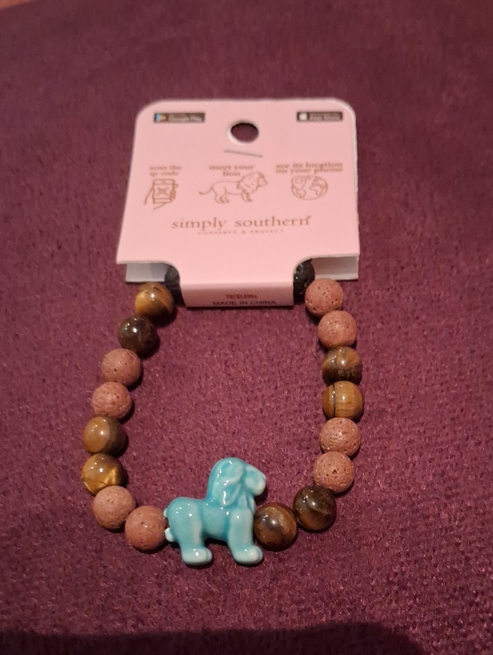 Simply Southern Brown and Turquoise Horse Kids Bracelet